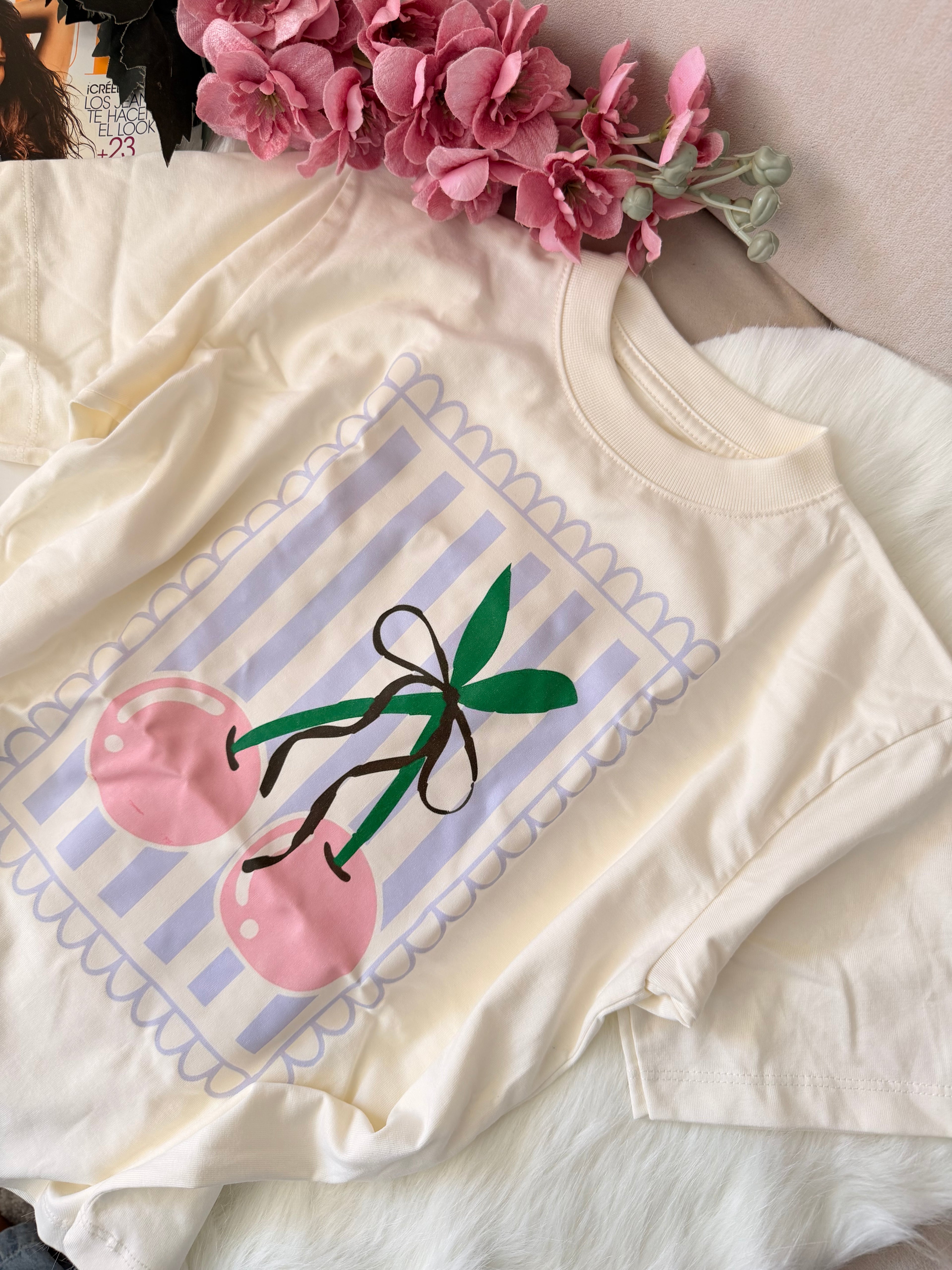 Camiseta Cherry lila