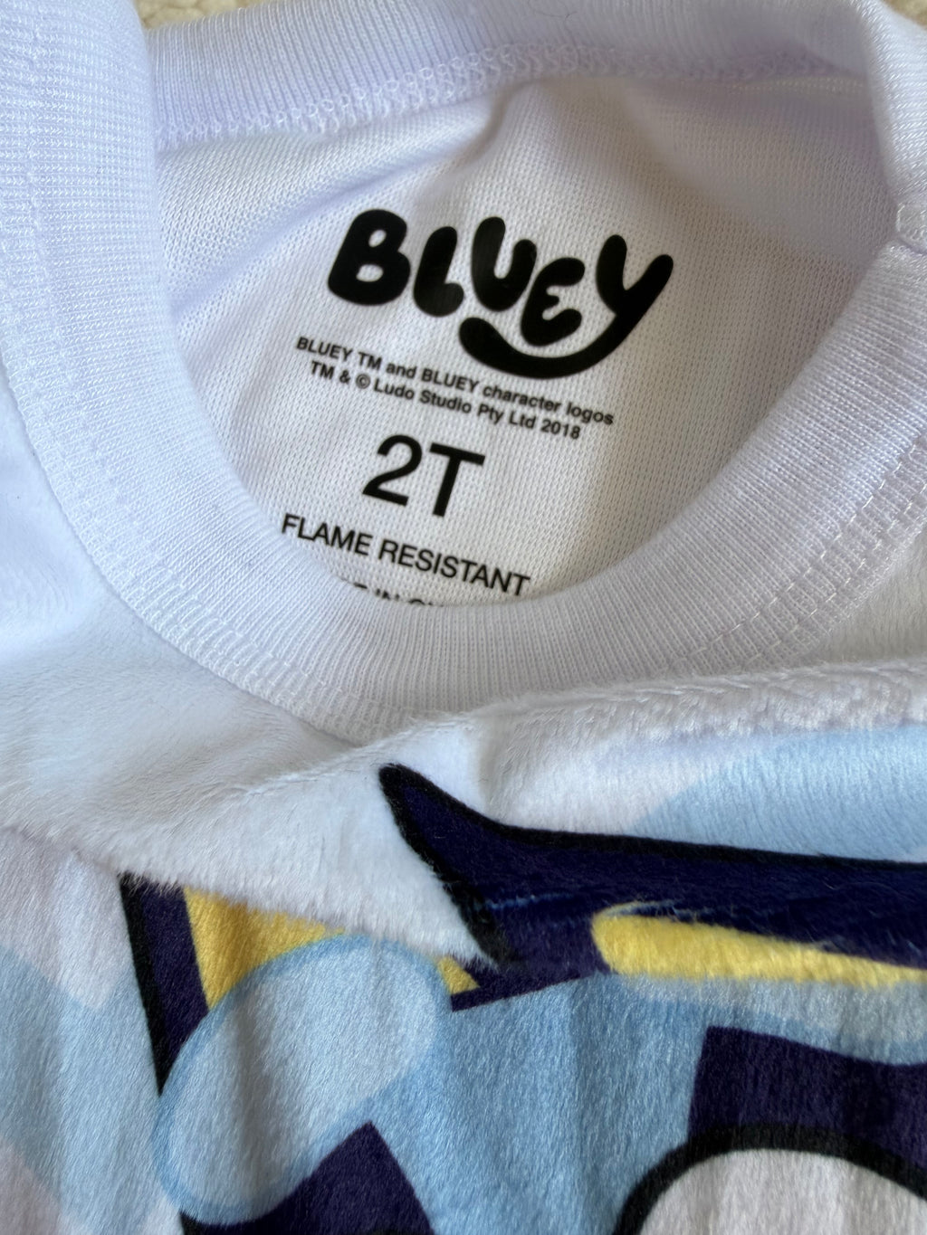 Pijama Bluey blanca