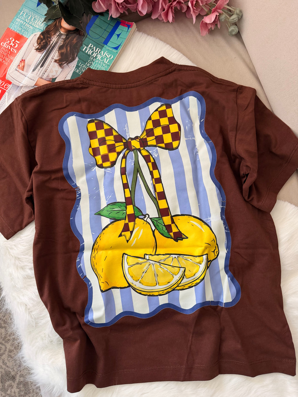 Camiseta brown-Lemon and hearts
